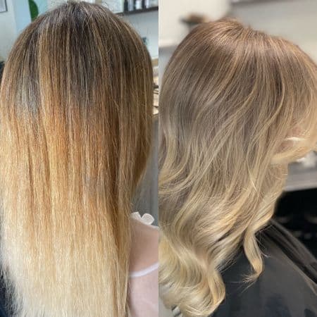 Ombre Blonde to Beige Blonde with Golden Highlights