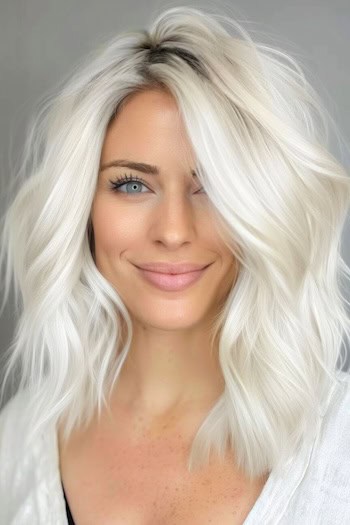 Soft White Blonde Waves