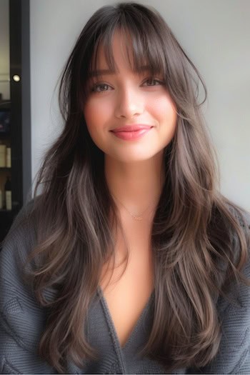 Wispy Bangs with Long Layers