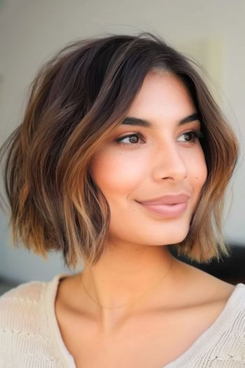 Wavy Bob With Ombre Ends