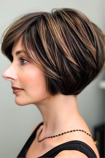 Layered Stacked Bob With Highlights