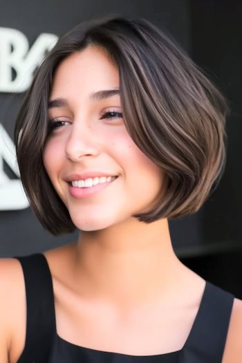 Chin Length Bob With Center Part