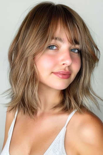 Soft Loose Waves With Bangs