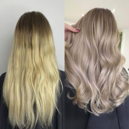 Yellow Brassy Blonde to Champagne Blonde