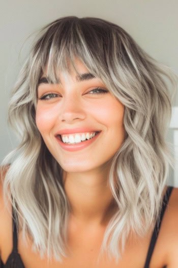 Silver Waves with Bangs