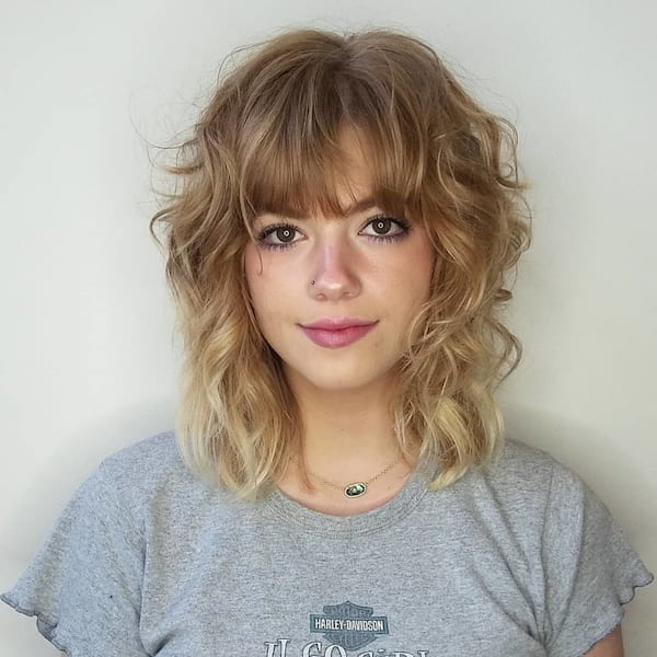 Mid-Length Curly Shaggy Haircut