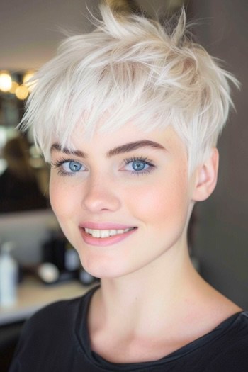 Tousled Platinum Pixie