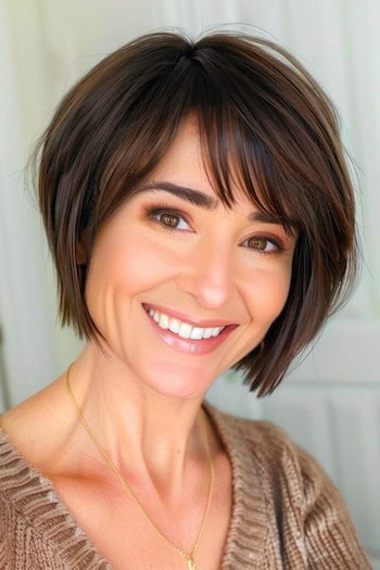 Tapered Bob With Bangs