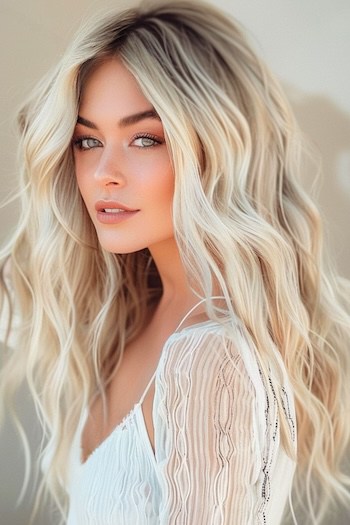 Long Boho Platinum Waves