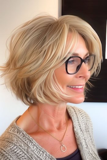 Layered Bob with Side-Swept Bangs