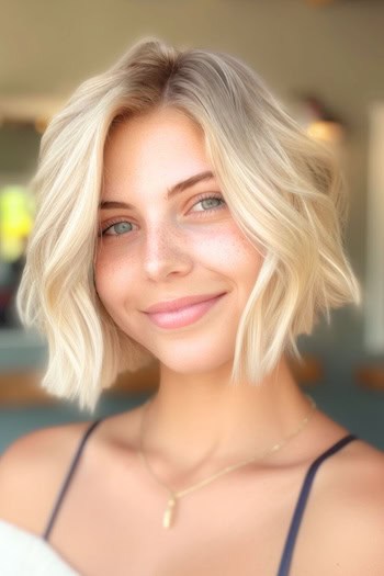 Chin-Length Wavy Bob