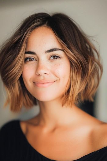 Wavy Bob with Face-Framing Highlights