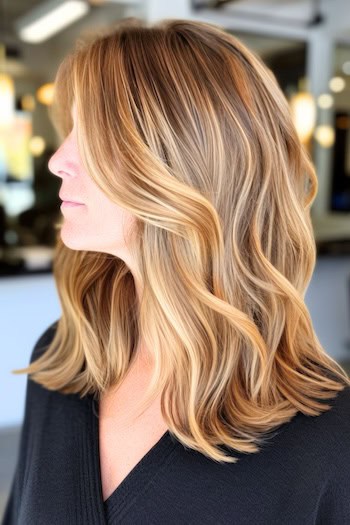 Mocha Brown with Honey Blonde Highlights