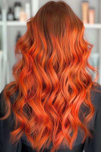 Copper Red Waves