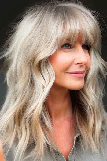 Blonde Shag With Rounded Bangs