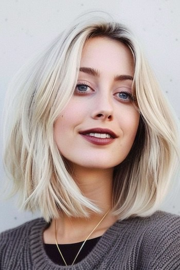 Platinum Ash Blonde Lob