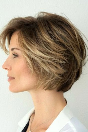 Layered Feathered Bob