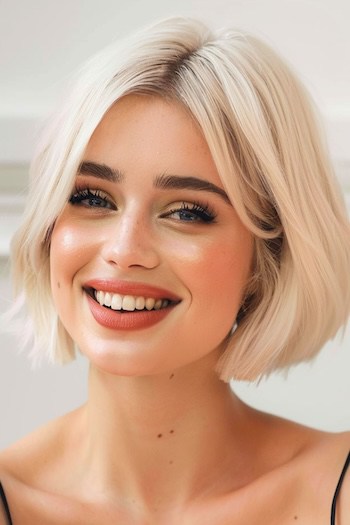 Chin-Length Platinum Textured Bob