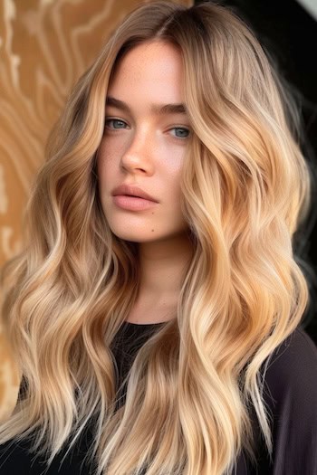 Golden Honey Blonde with Light Brown Lowlights