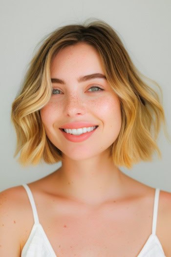 Blunt Ombre Wavy Bob