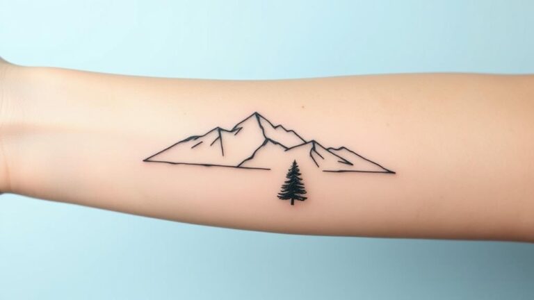 adventurous minimalist mountain tattoos