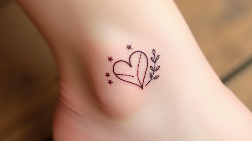 ankle tattoo heart design