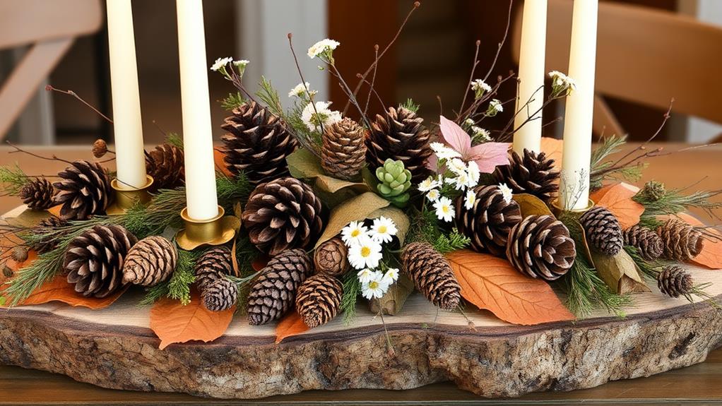 botanical themed table decor