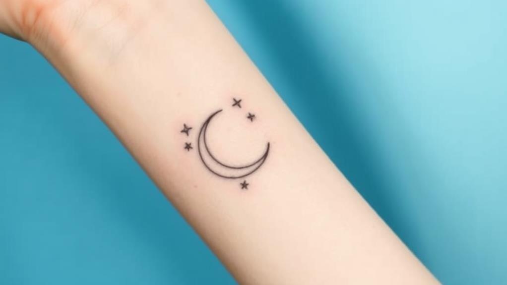 celestial minimalist line tattoo