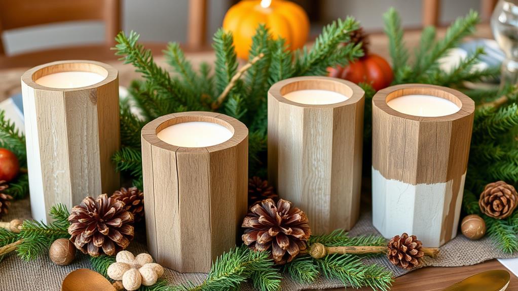 charming rustic candle holders