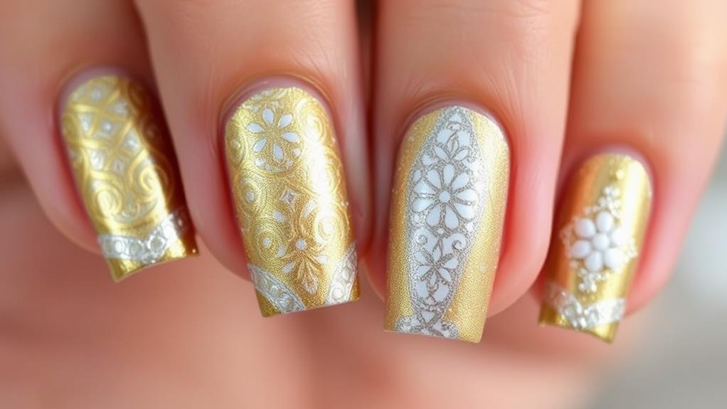 chic metallic nail art