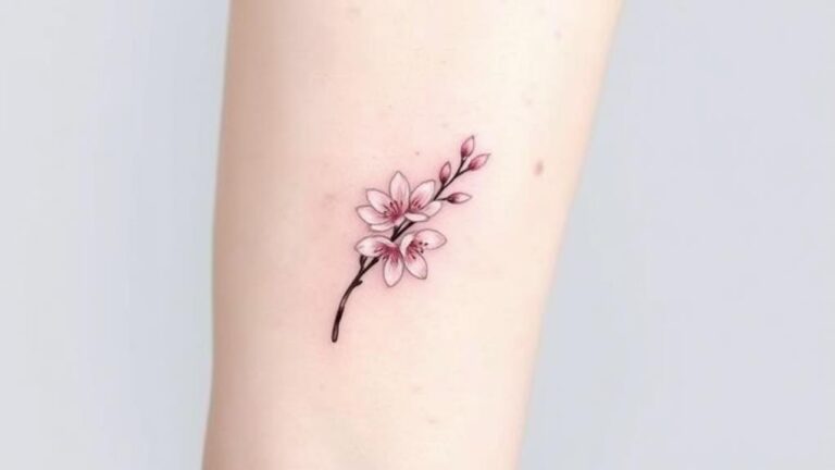 chic minimalist floral tattoos