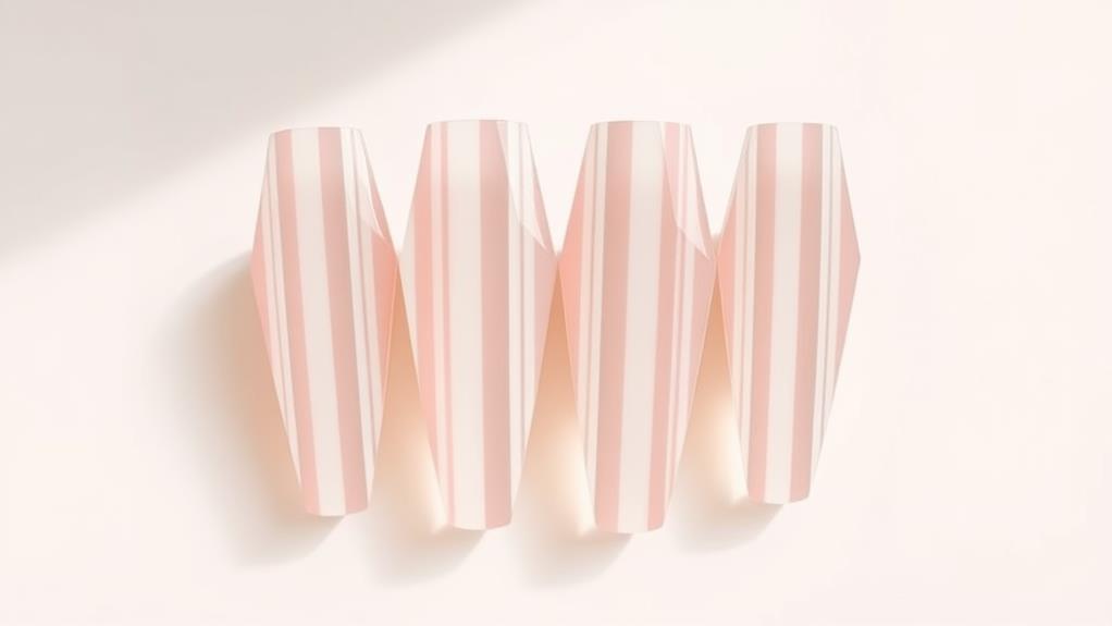 chic striped acrylic nails