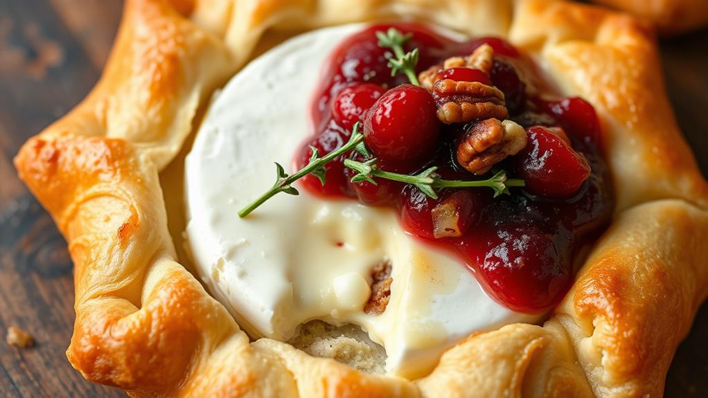 cranberry topped baked brie