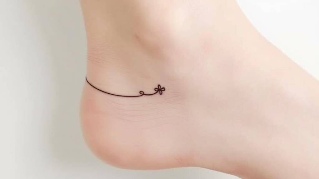 delicate ankle line tattoo