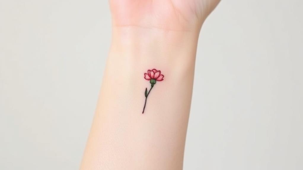 delicate carnation wrist ink