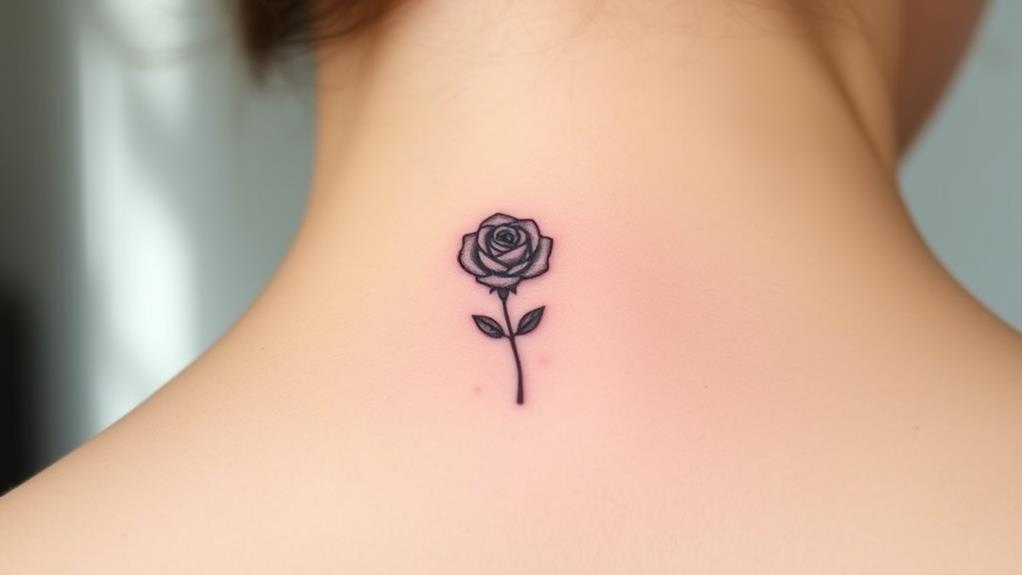 delicate floral neck ink