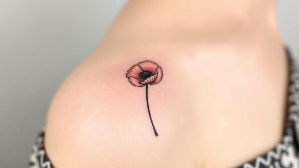 delicate floral shoulder ink