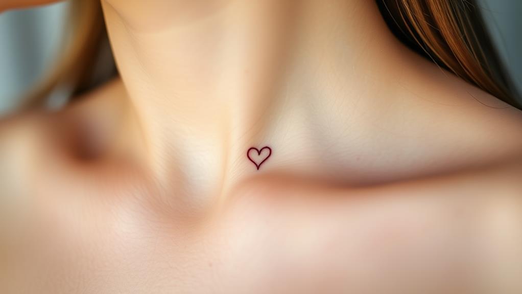 delicate heart tattoo placement