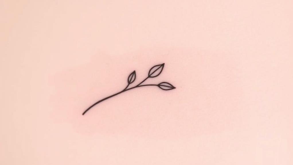 delicate leaf branch tattoo