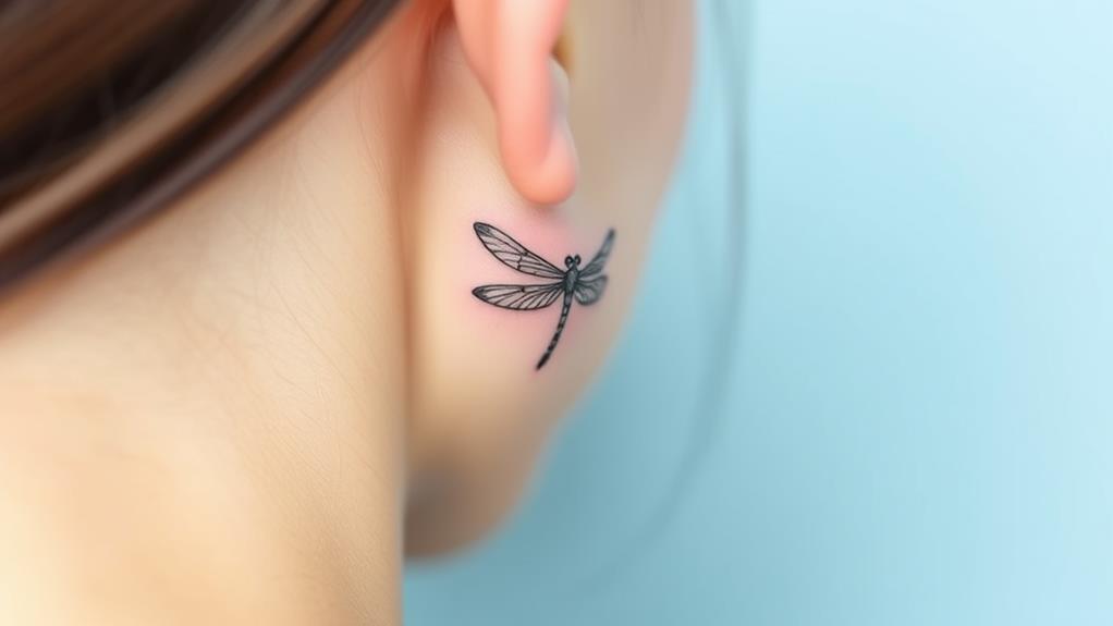 dragonfly perched on ear