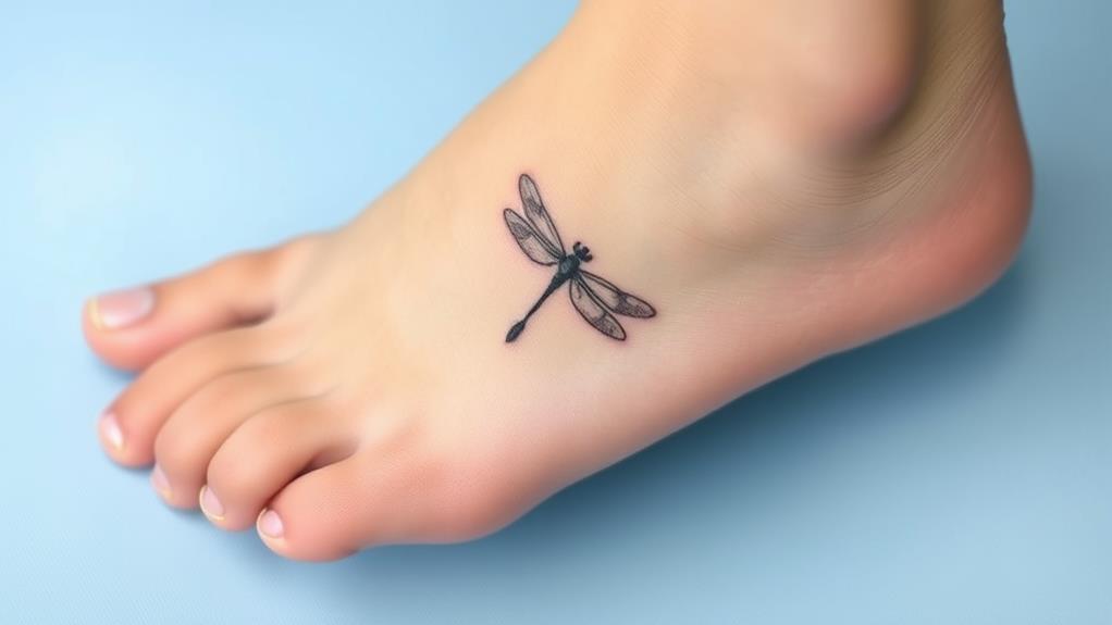 elegant dragonfly foot ink