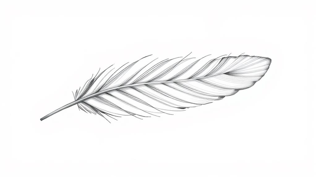 elegant feather ribcage art