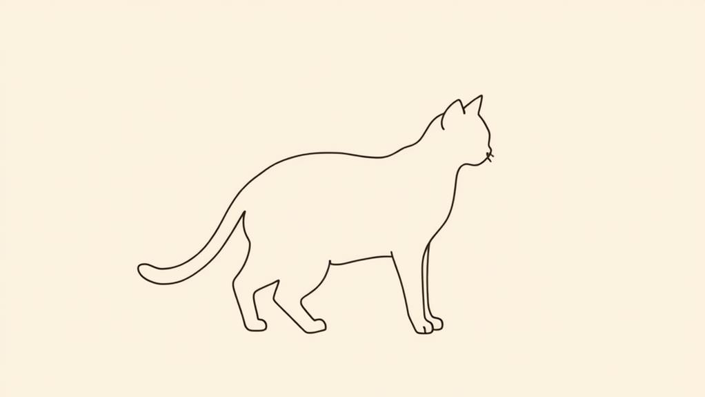 elegant feline outline design