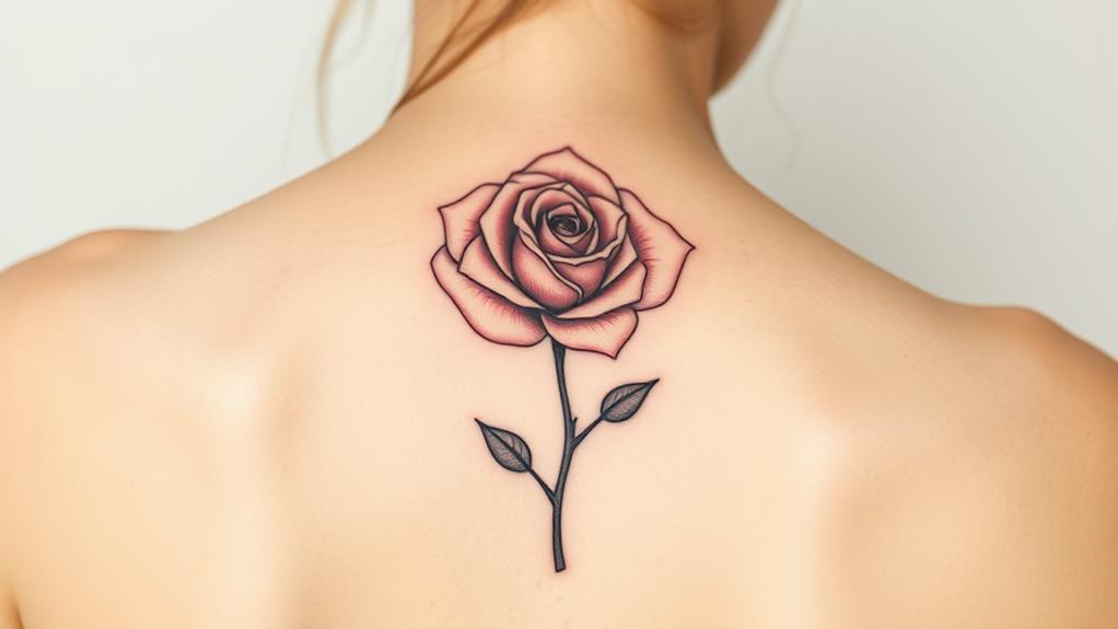 elegant floral shoulder tattoo