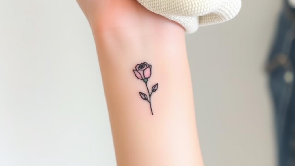 elegant floral wrist ink