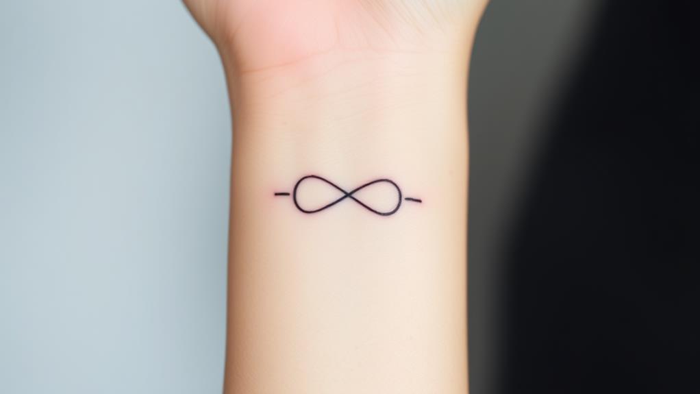 elegant infinite line tattoo