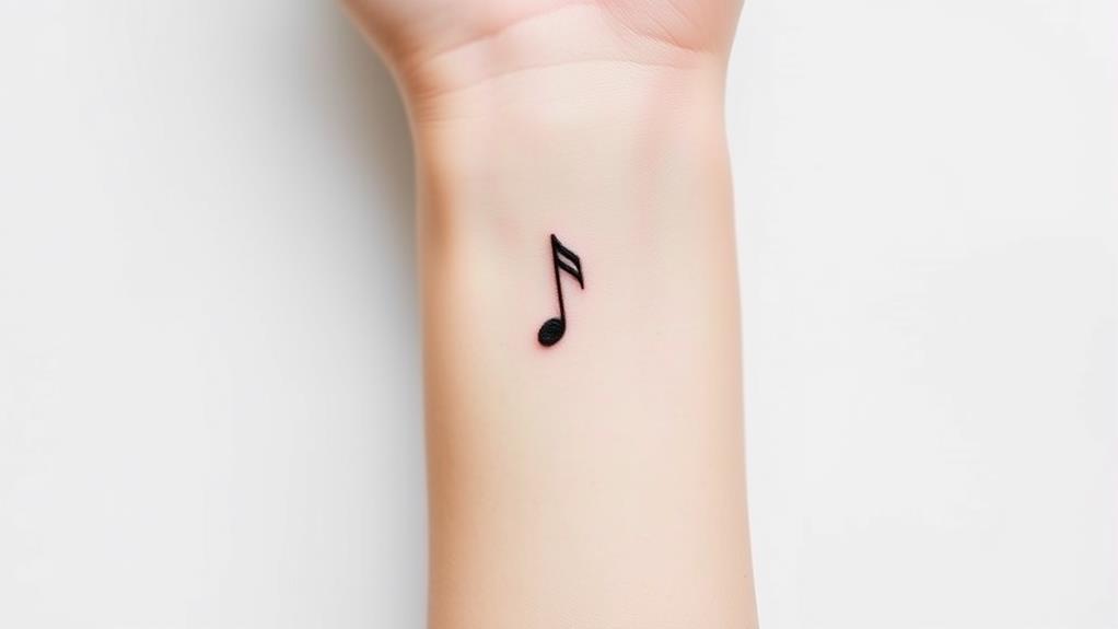 elegant note tattoo design