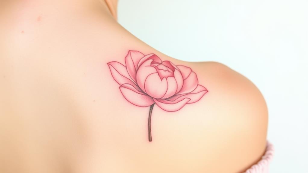 elegant peony shoulder ink