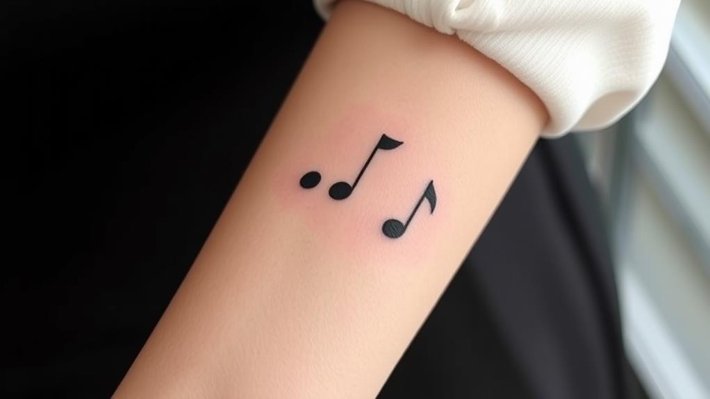 female music staff tattoo