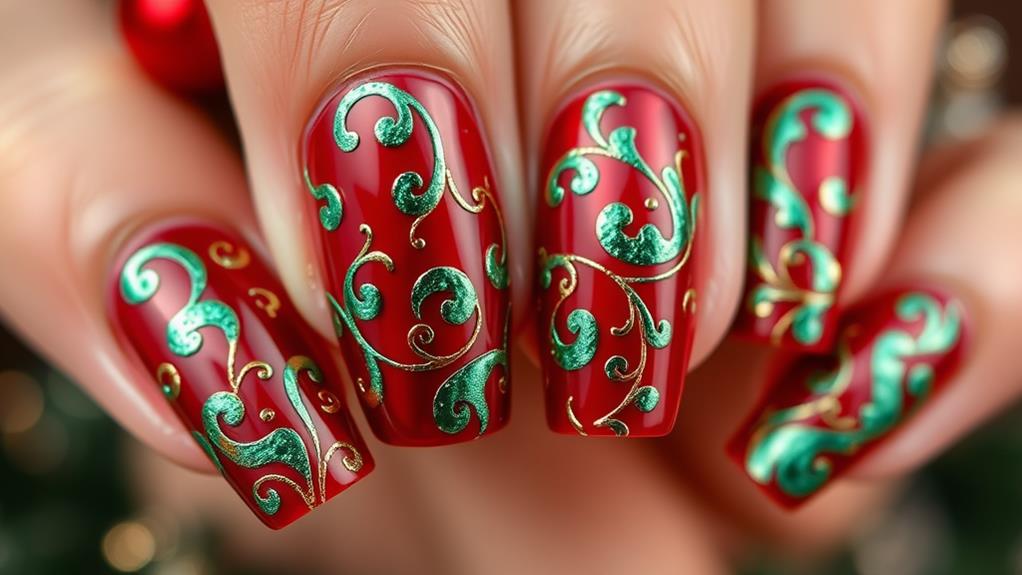 festive holiday nail design